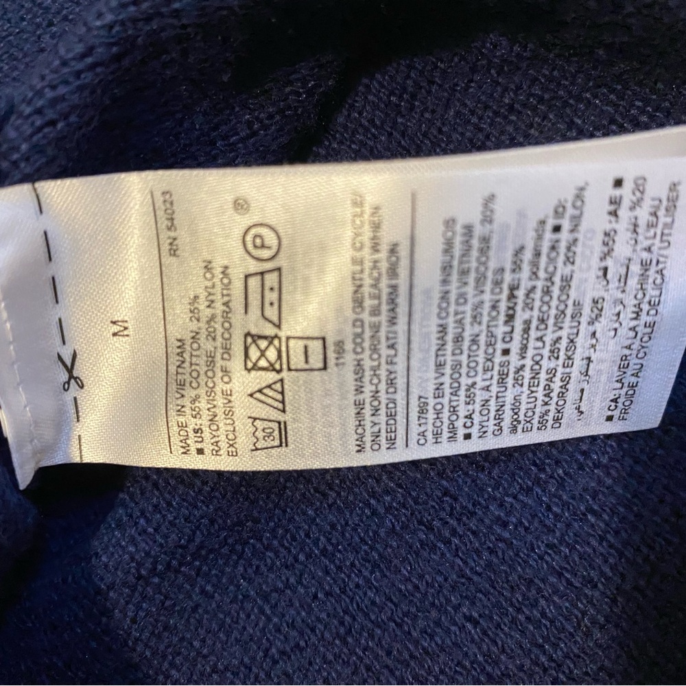 Women’s Old Navy Medium Blue With Silver Polka Dot Long Sleeve Sweater - Picture 3 of 6